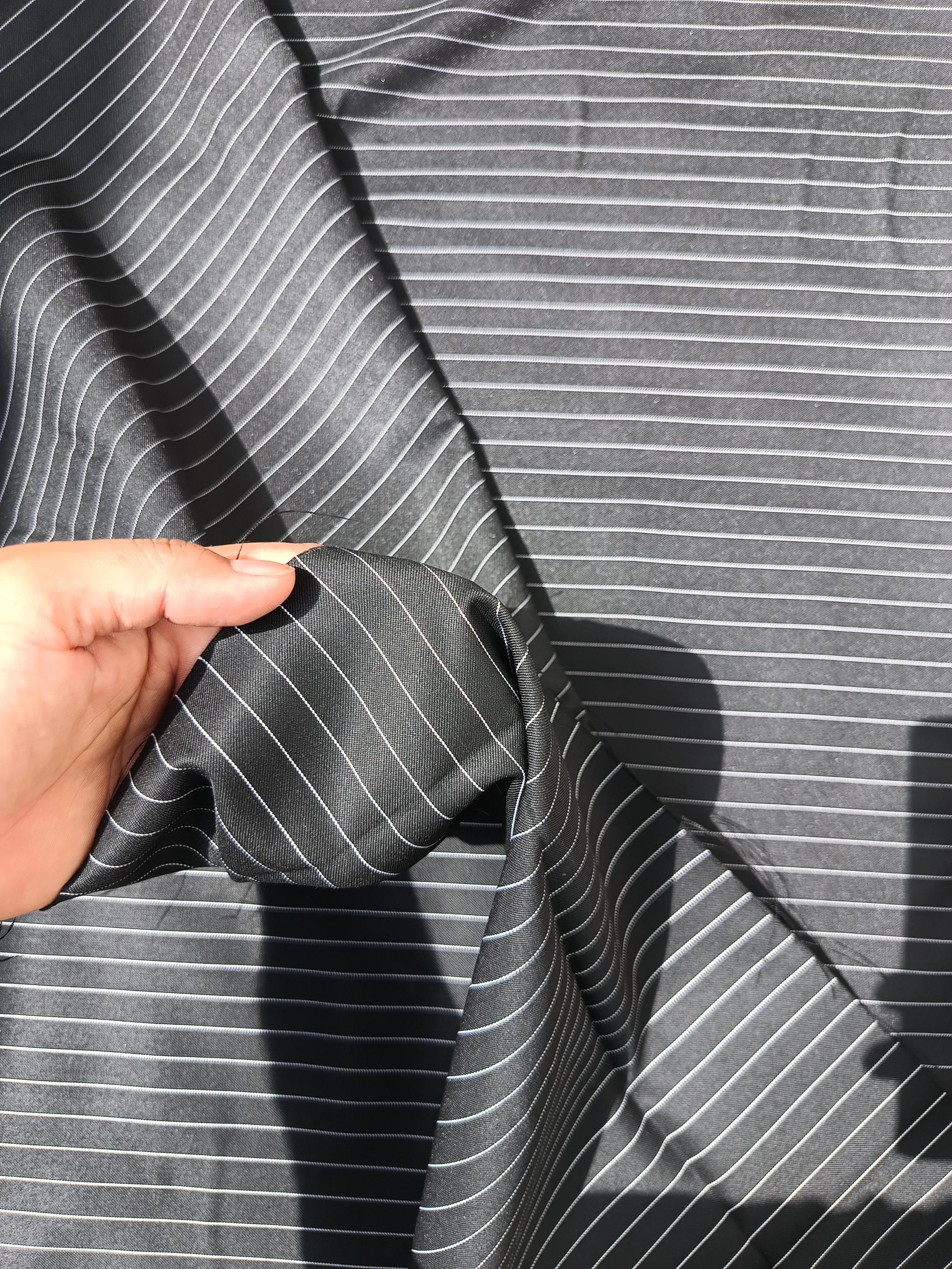 Black Pinstripe Suiting Fabric