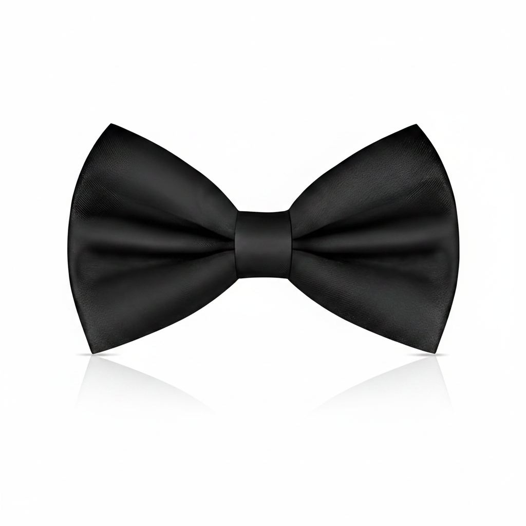 Black bow tie on a white background