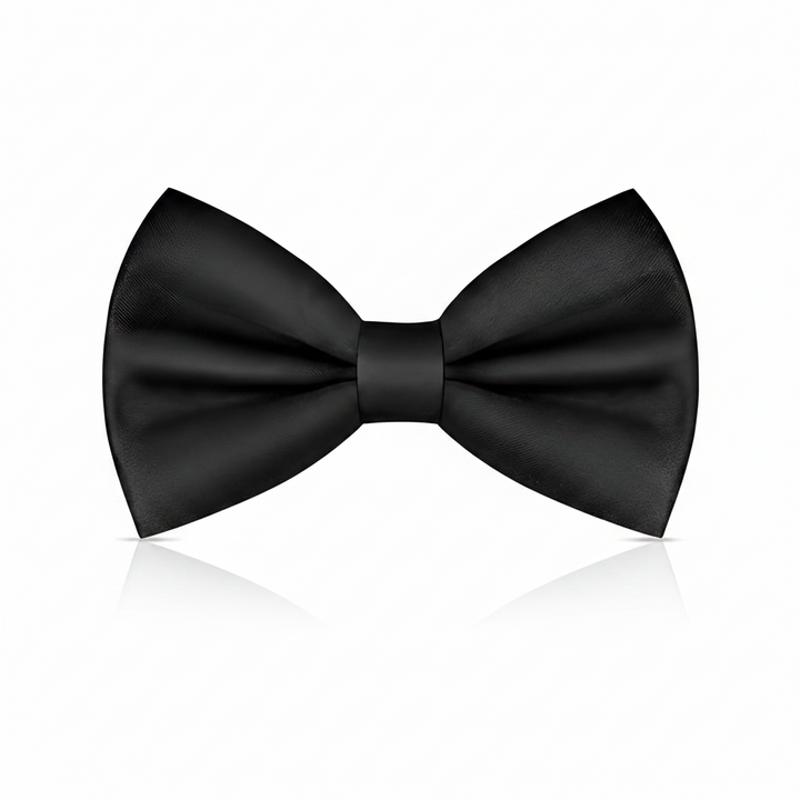 Black bow tie on a white background