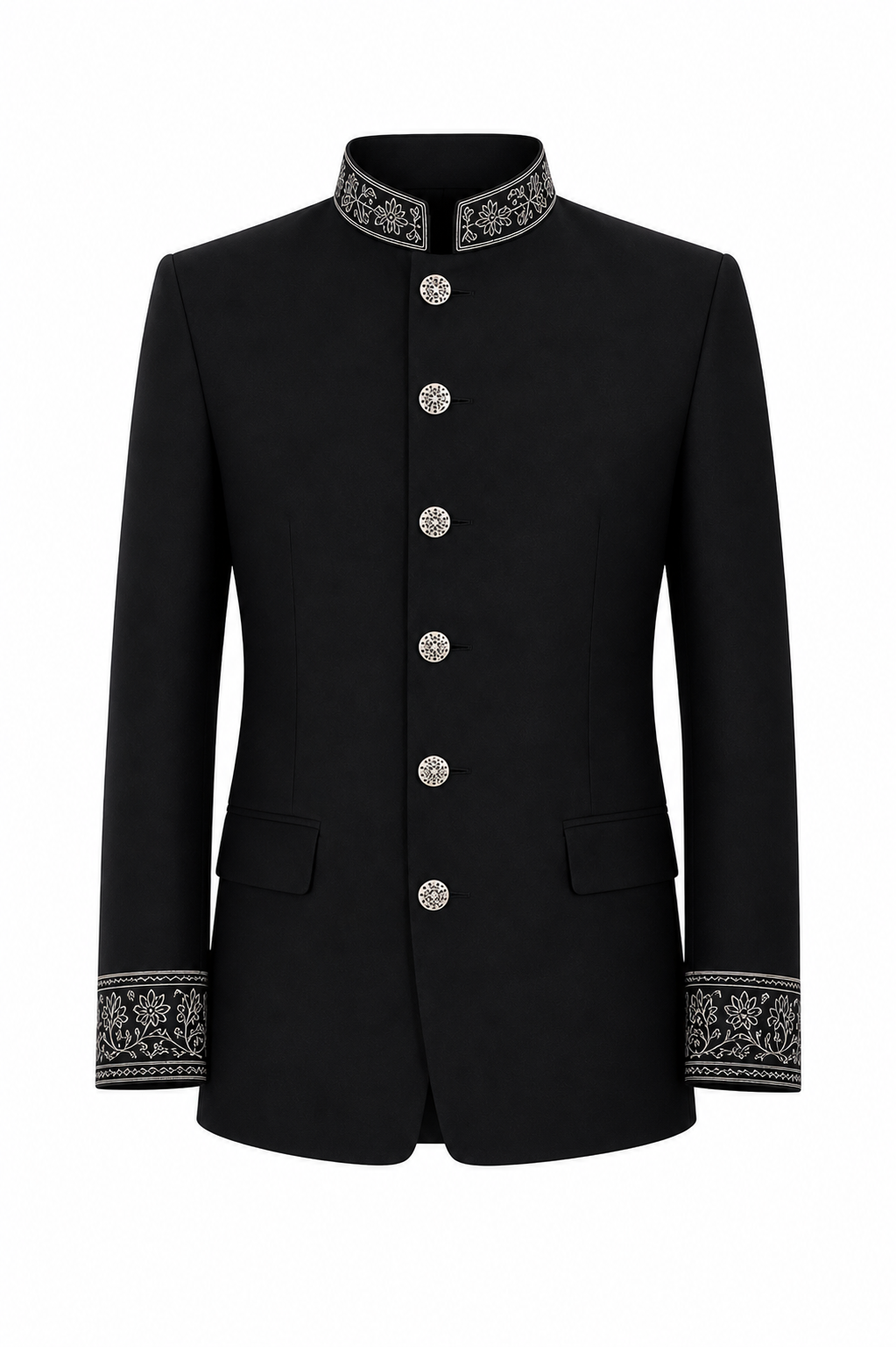 Embroidered Mandarin Suit