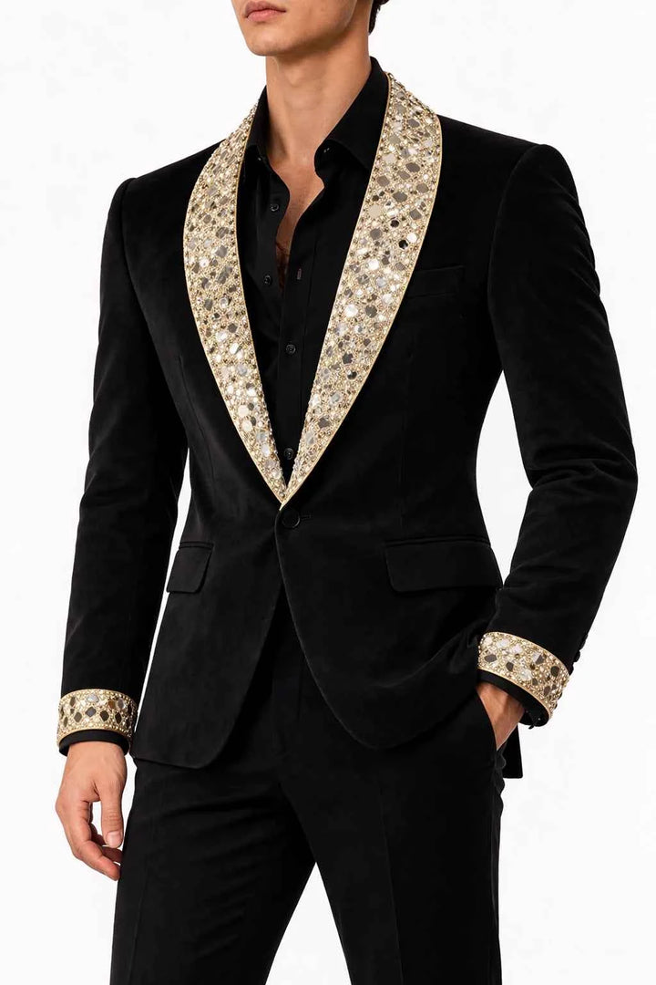 Mirror Work Tuxedo Suit