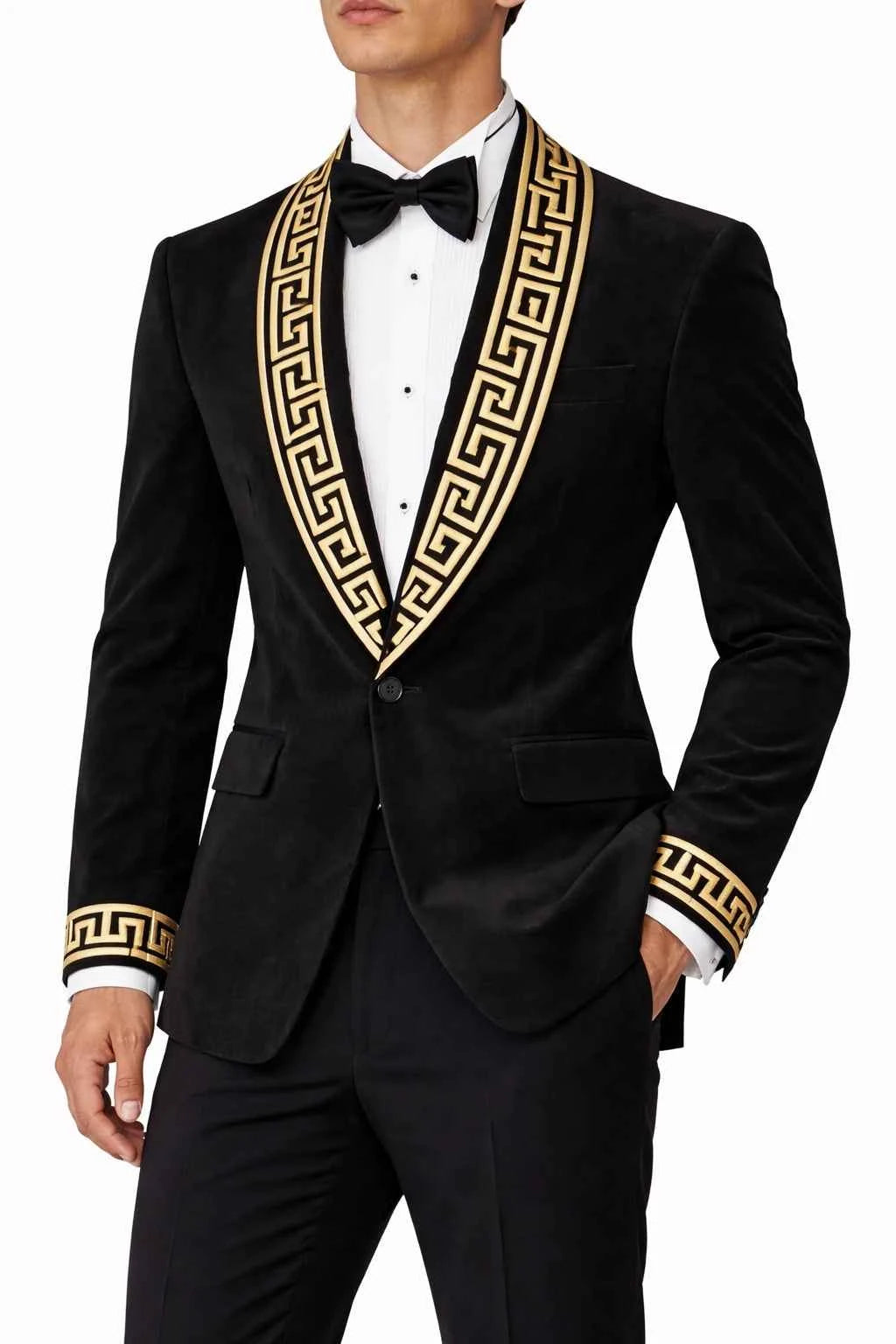 Embroidery Lapel Tuxedo Suit