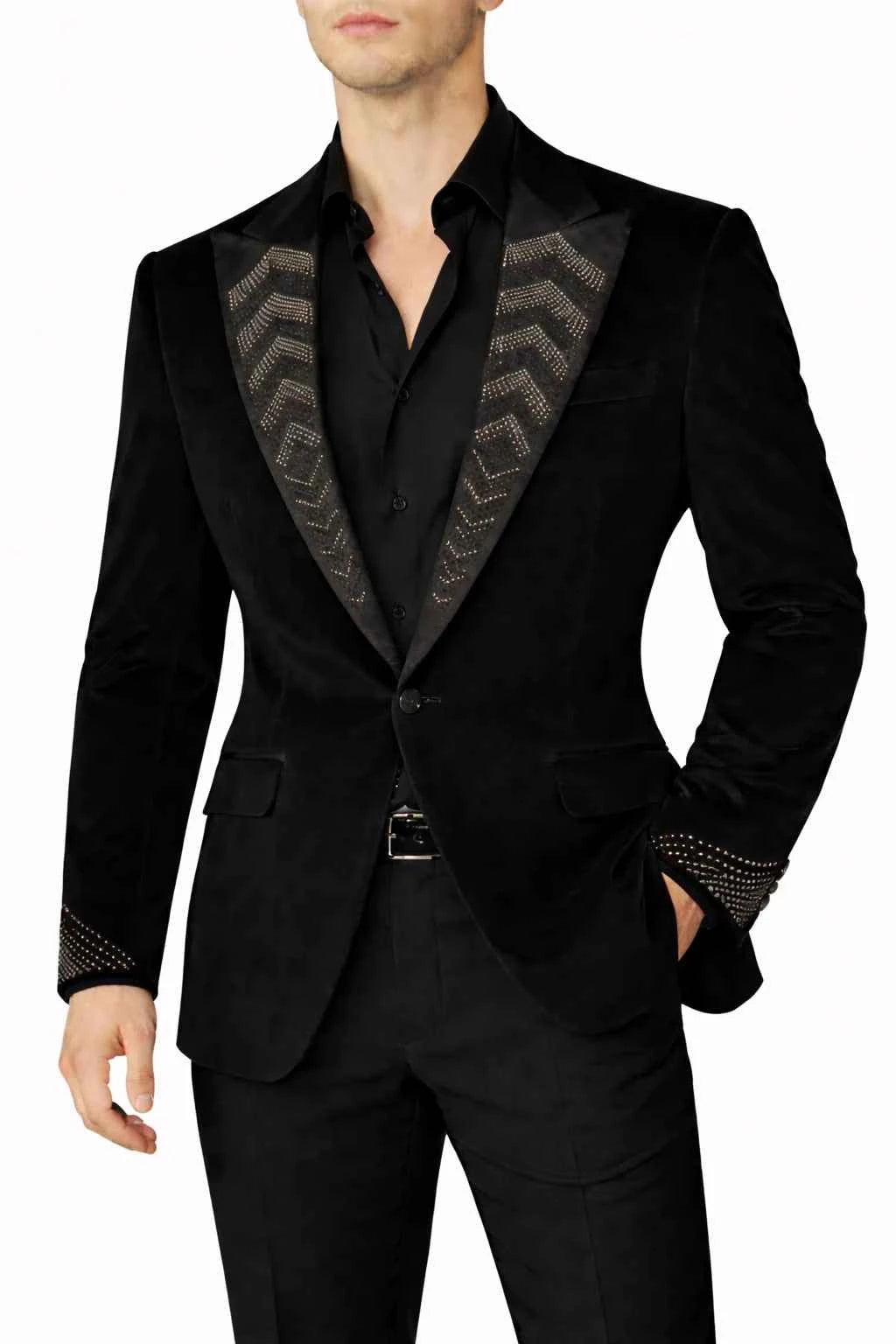 Stone Lapel Velvet Tuxedo
