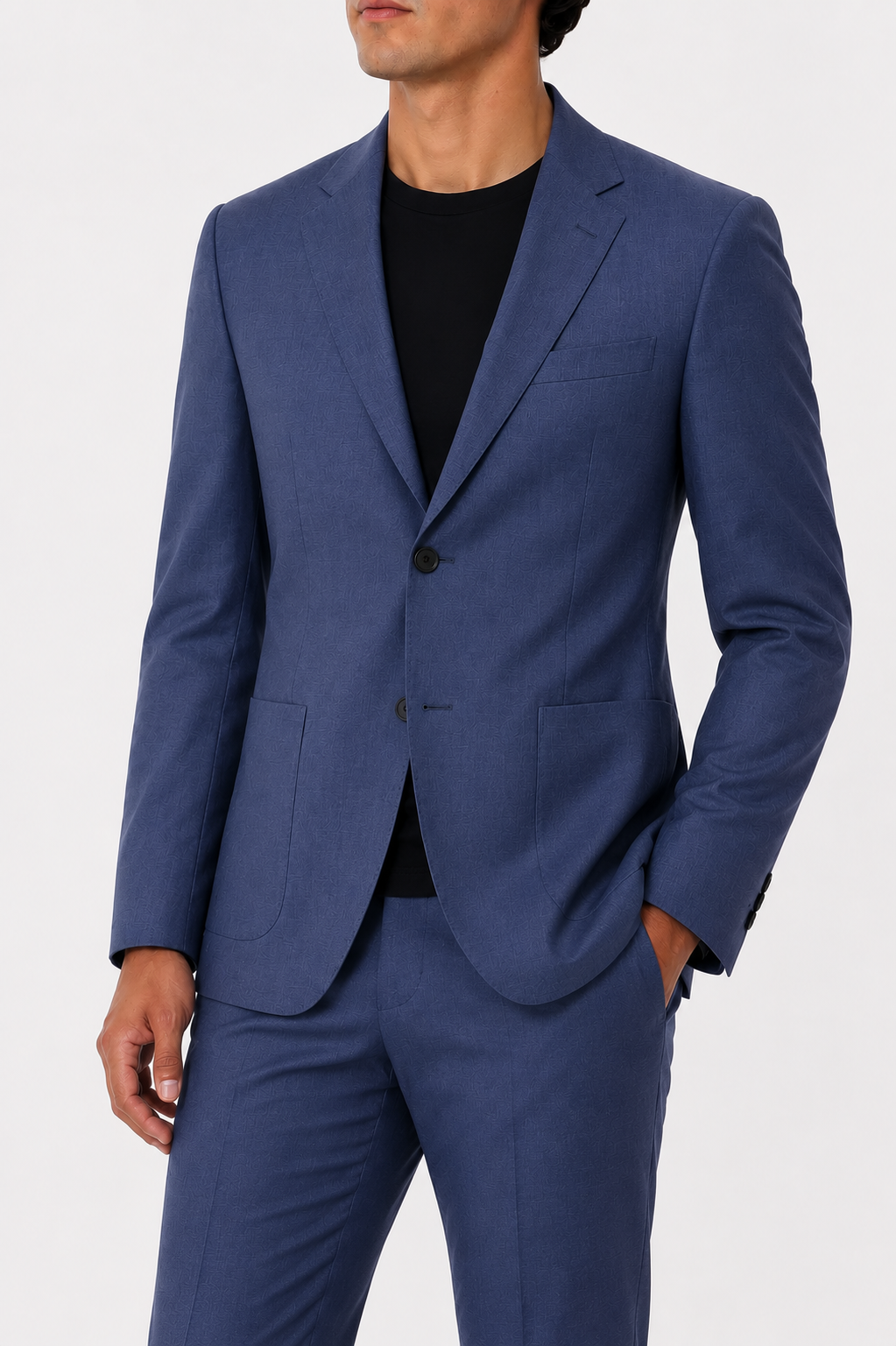 Custom Tailored Slate Blue Travel Suit for Men | Football-Inspired Luxury Tailoring