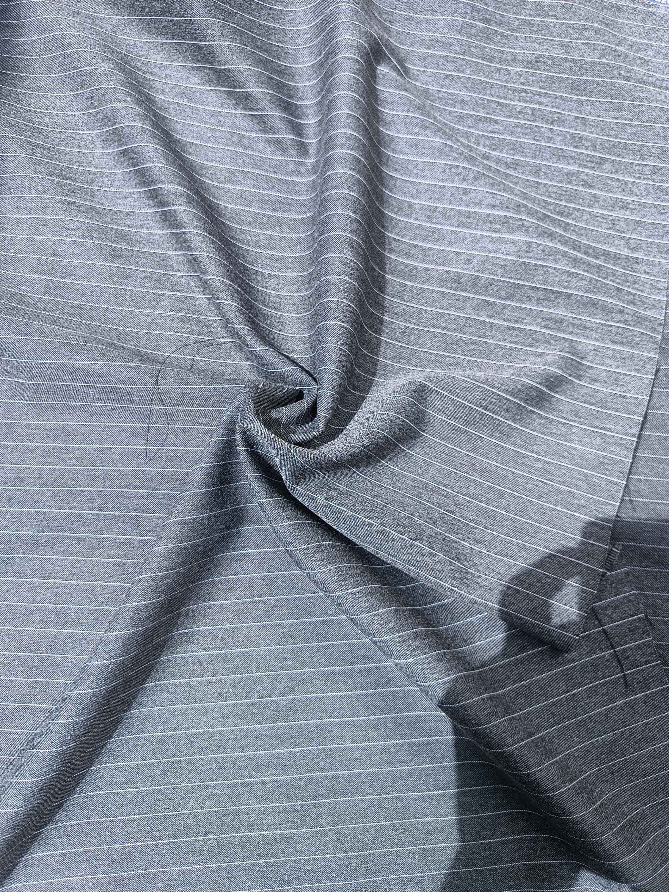 Gray Pinstripe Suiting Fabric