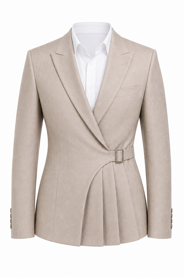 Belted Wedding Groom Suit