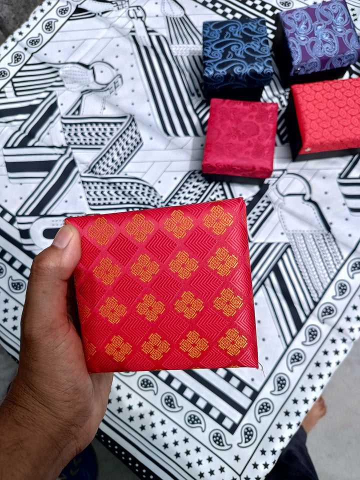 Textured Red & Gold Men’s Tie Set