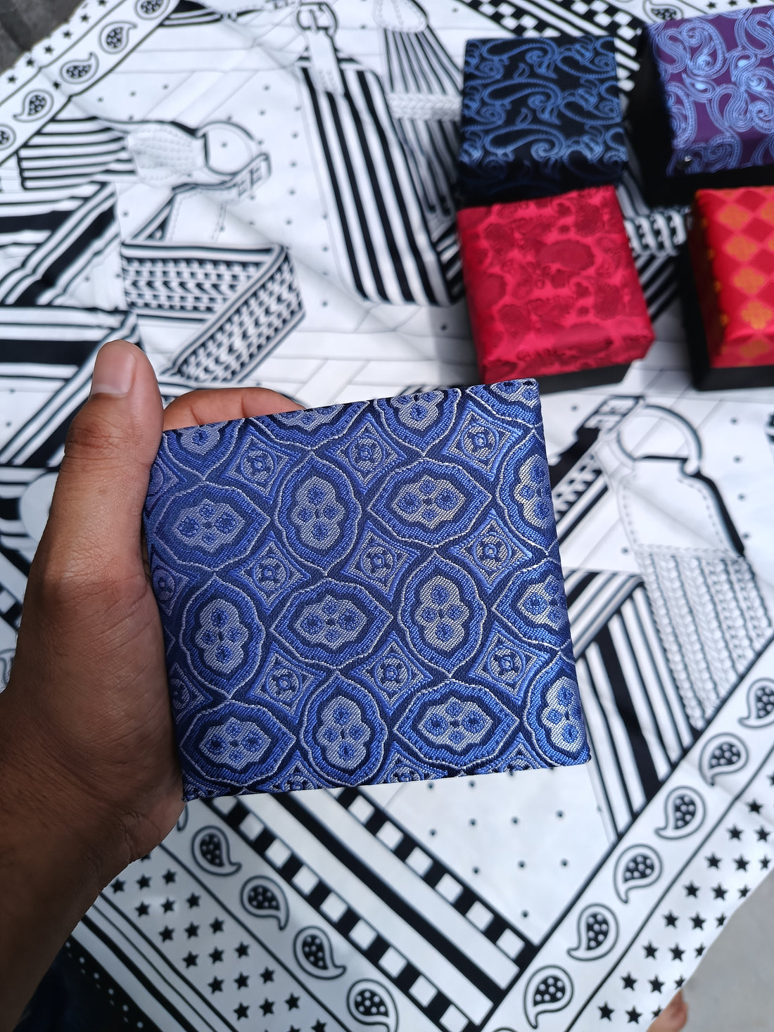 Royal Blue Geometric Tie
