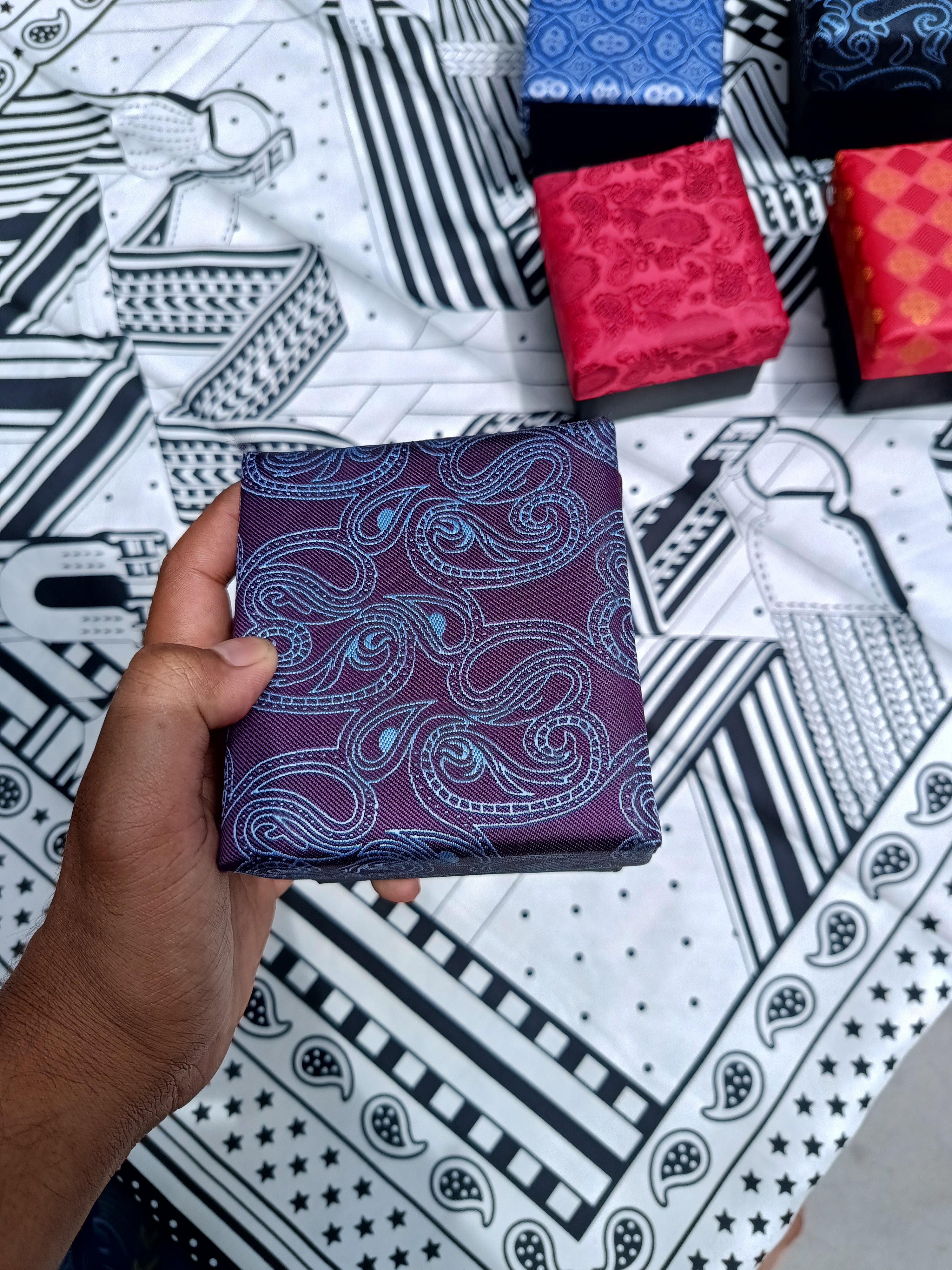 Deep Plum Paisley Tie Set