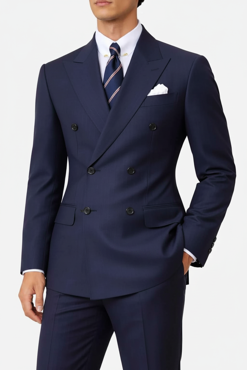 Navy blue double breasted Suit