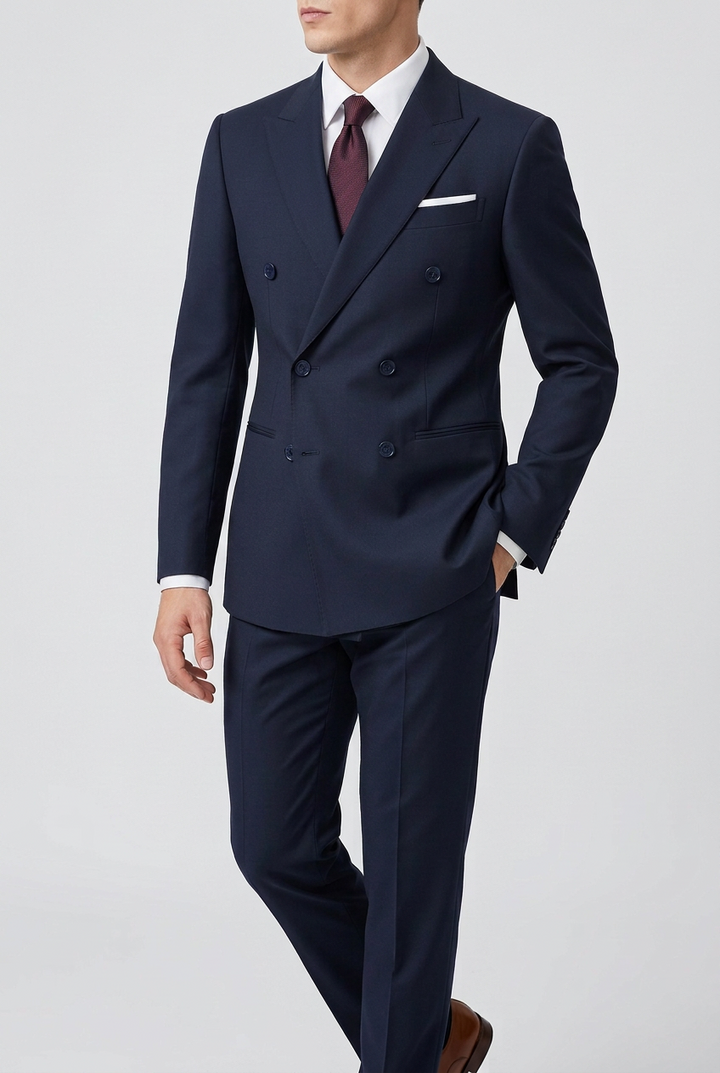 Navy Blue Double Breasted Suit