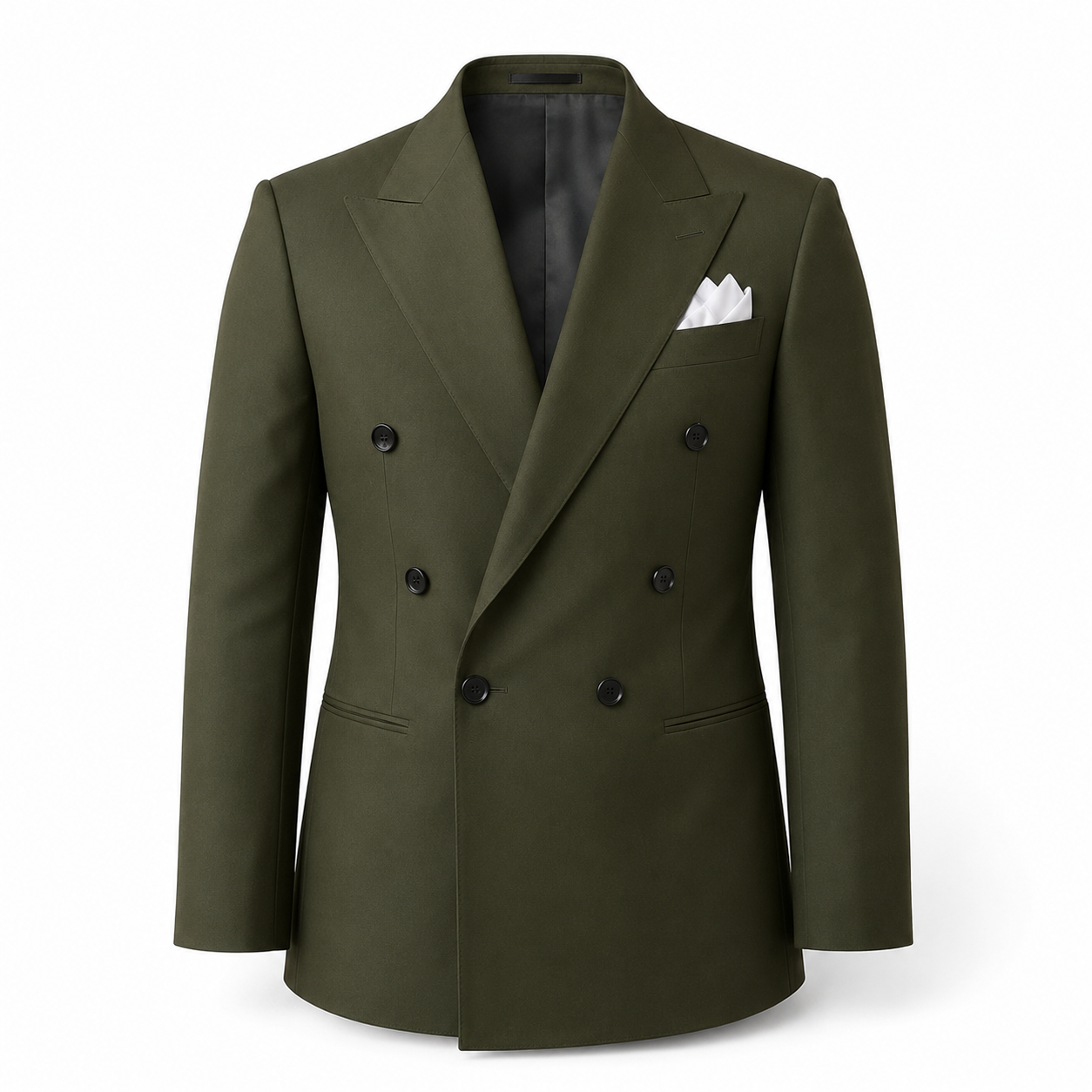 Olive Green 6x1 Double Breasted Suit