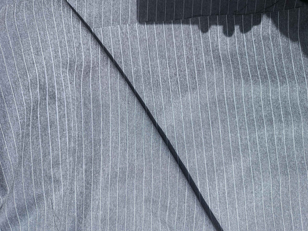 Gray Pinstripe Suiting Fabric