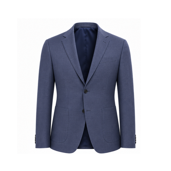 Custom Tailored Slate Blue Travel Suit for Men | Football-Inspired Luxury Tailoring