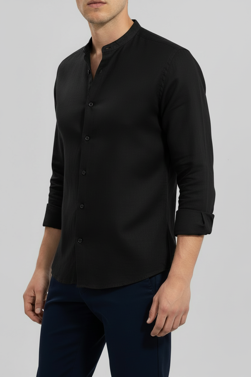 Black Mandarin Shirt