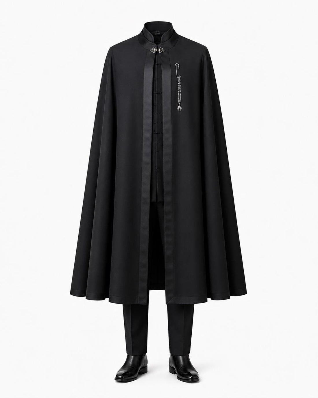 Formal Mandarin Suit With Cape