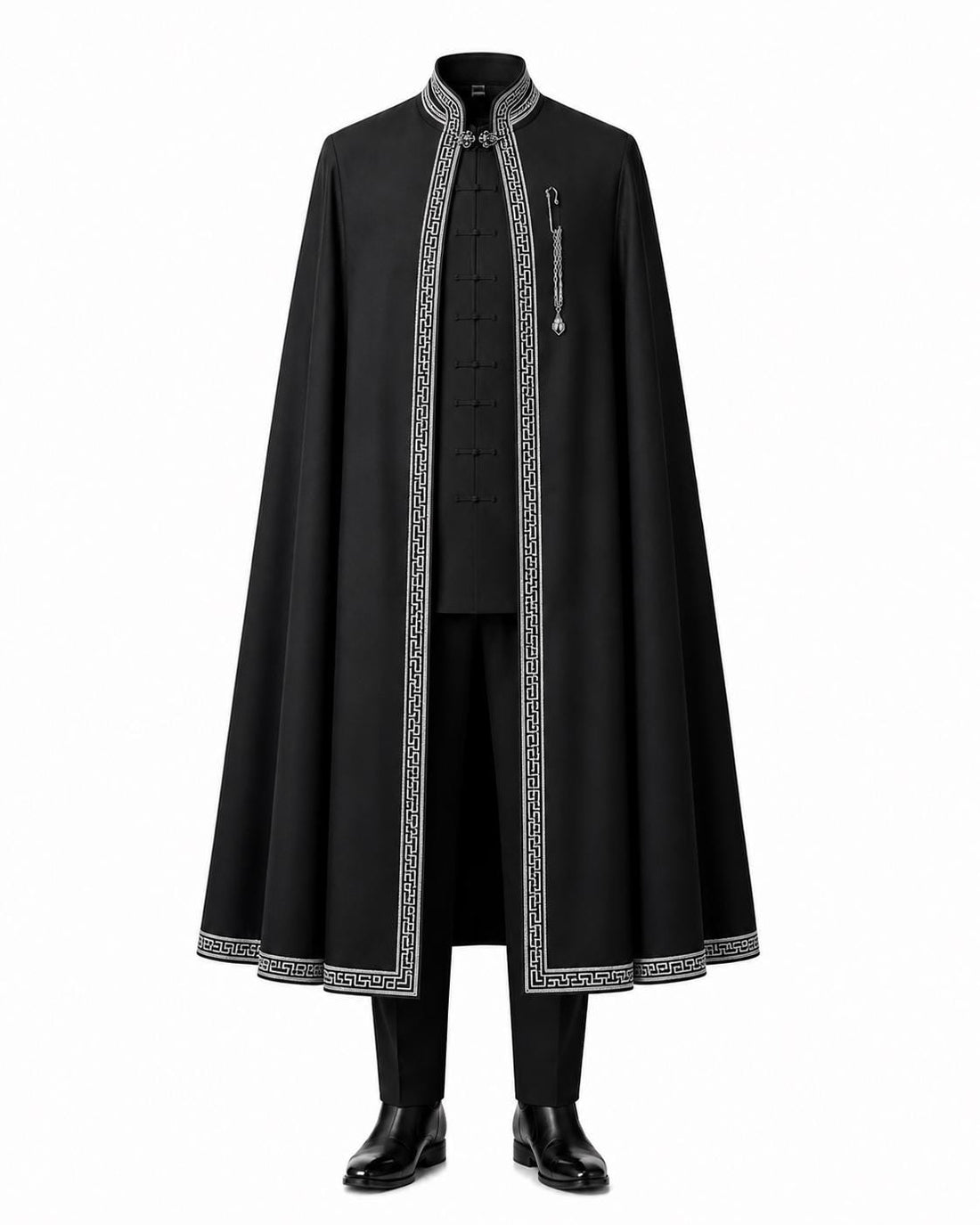 Wedding Mandarin Suit With Cape